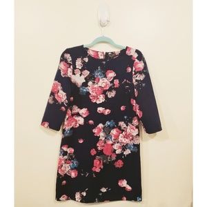 ❌SOLD❌ Zalora Blue Floral Shift Dress Mid/Knee Length S